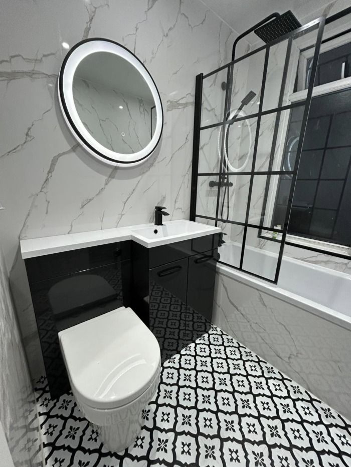 White Marble 1m Wide Wall Panel (Gloss) - Image 3