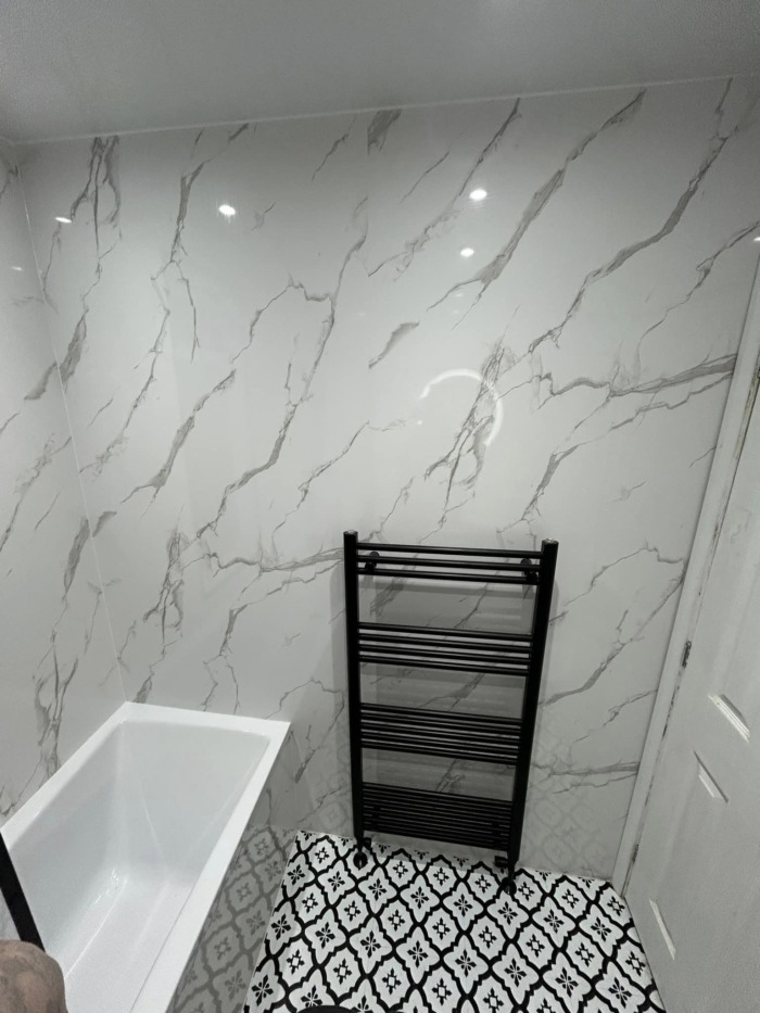 White Marble 1m Wide Wall Panel (Gloss) - Image 13
