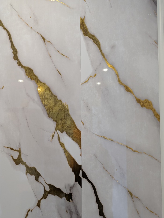 Gold Marble 25cm Wall Panel (Gloss) - Image 2