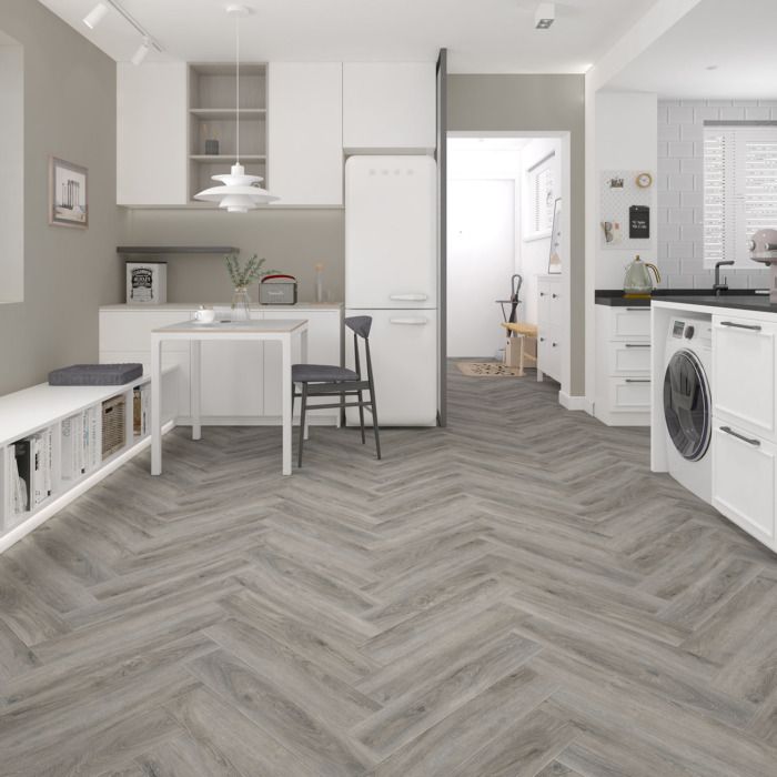 Concord Ash Herringbone Planks SPC Flooring 1.406m2 - Image 2